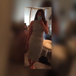 MinkPink stripe cutout bodycon dress size large